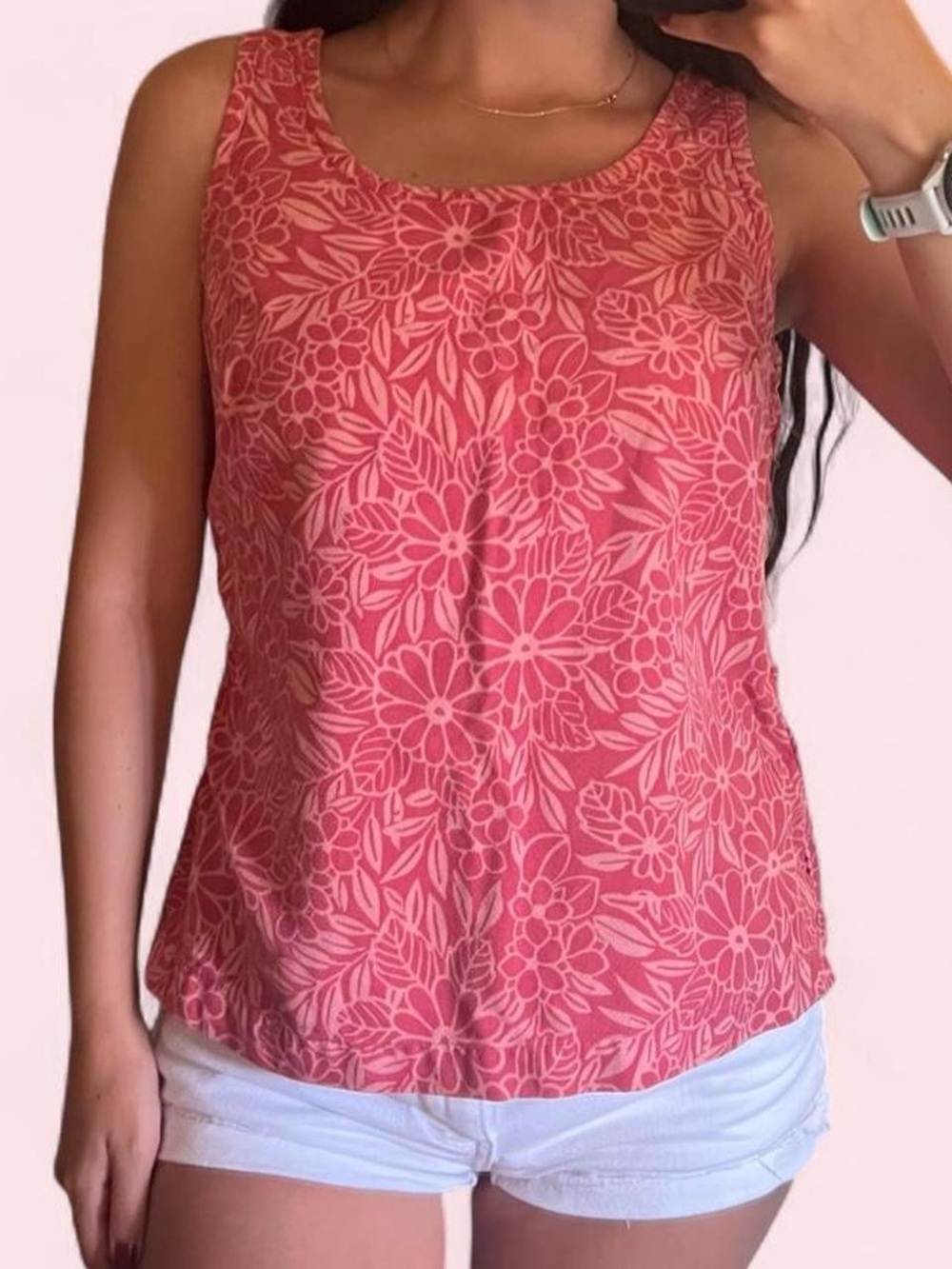 Tommy Bahama Coral Pink Floral Sleeveless Camisole